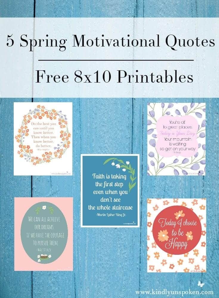 5 Spring Motivational Quotes (Free 8×10 Printables)