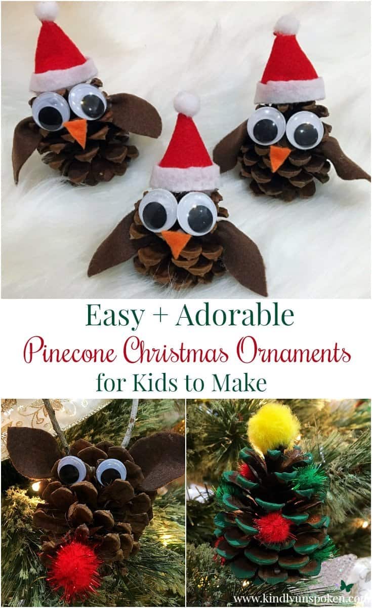 PineCone Crafts for Kids Christmas Ornament Craft