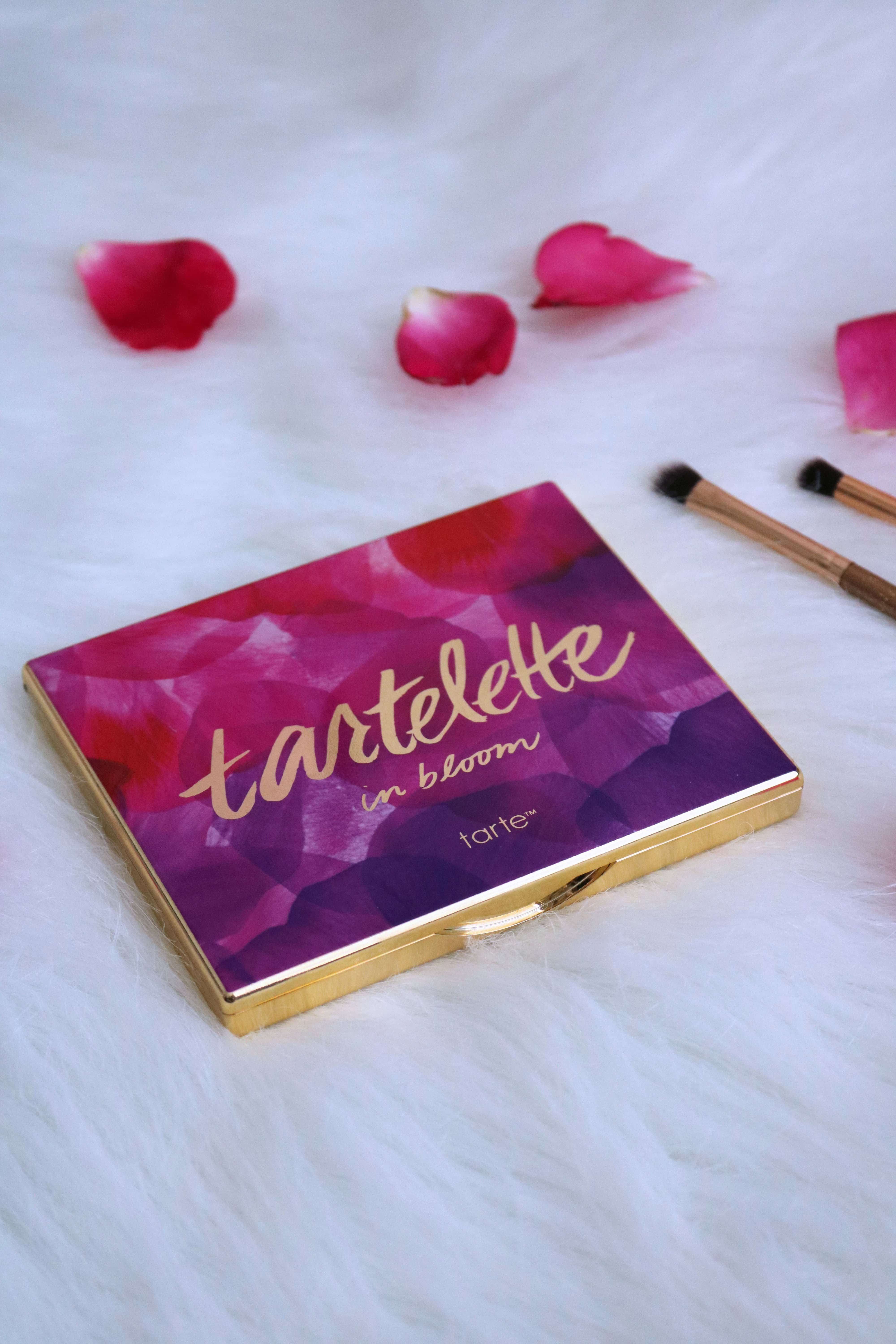 The Tarte Tartelette In Bloom Palette is seriously the only eyeshadow palette you'll need in your makeup collection! Check out my full review, swatches of all 12 shades, and a simple + pretty eye makeup look I created! #tarte #eyeshadowpalette #makeupreview