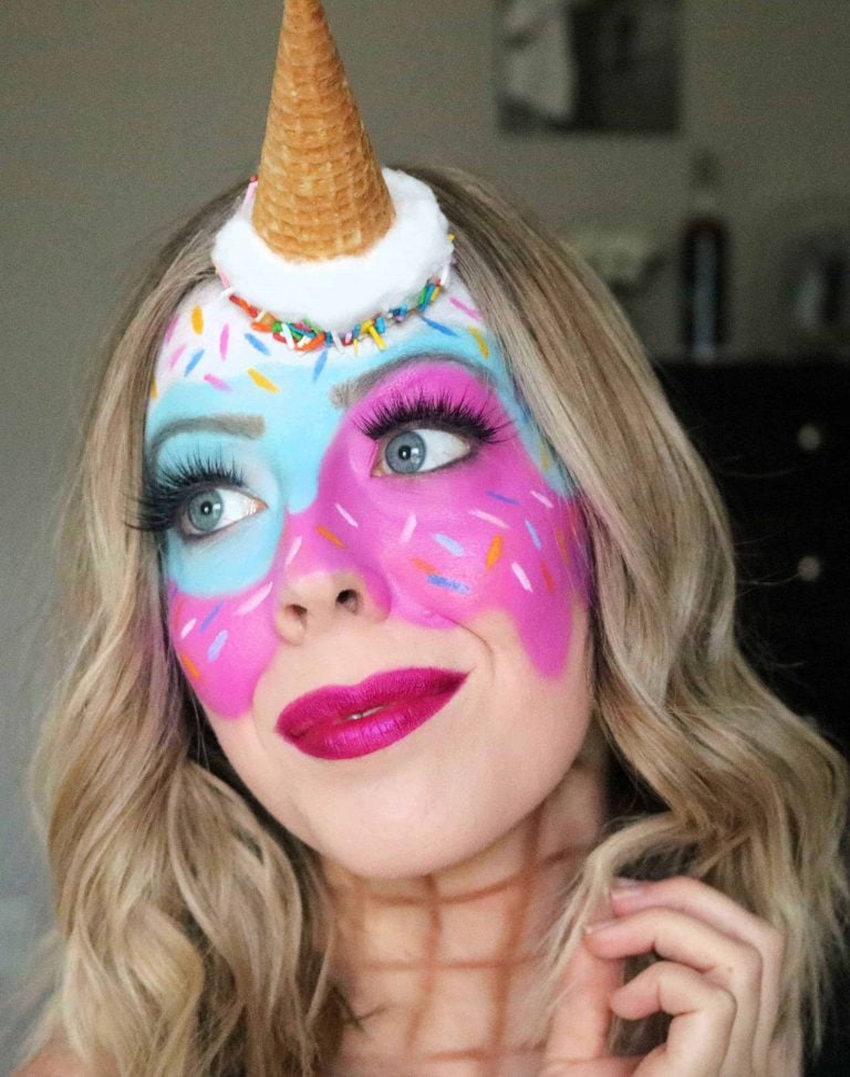 Melting Ice Cream Makeup Halloween Tutorial