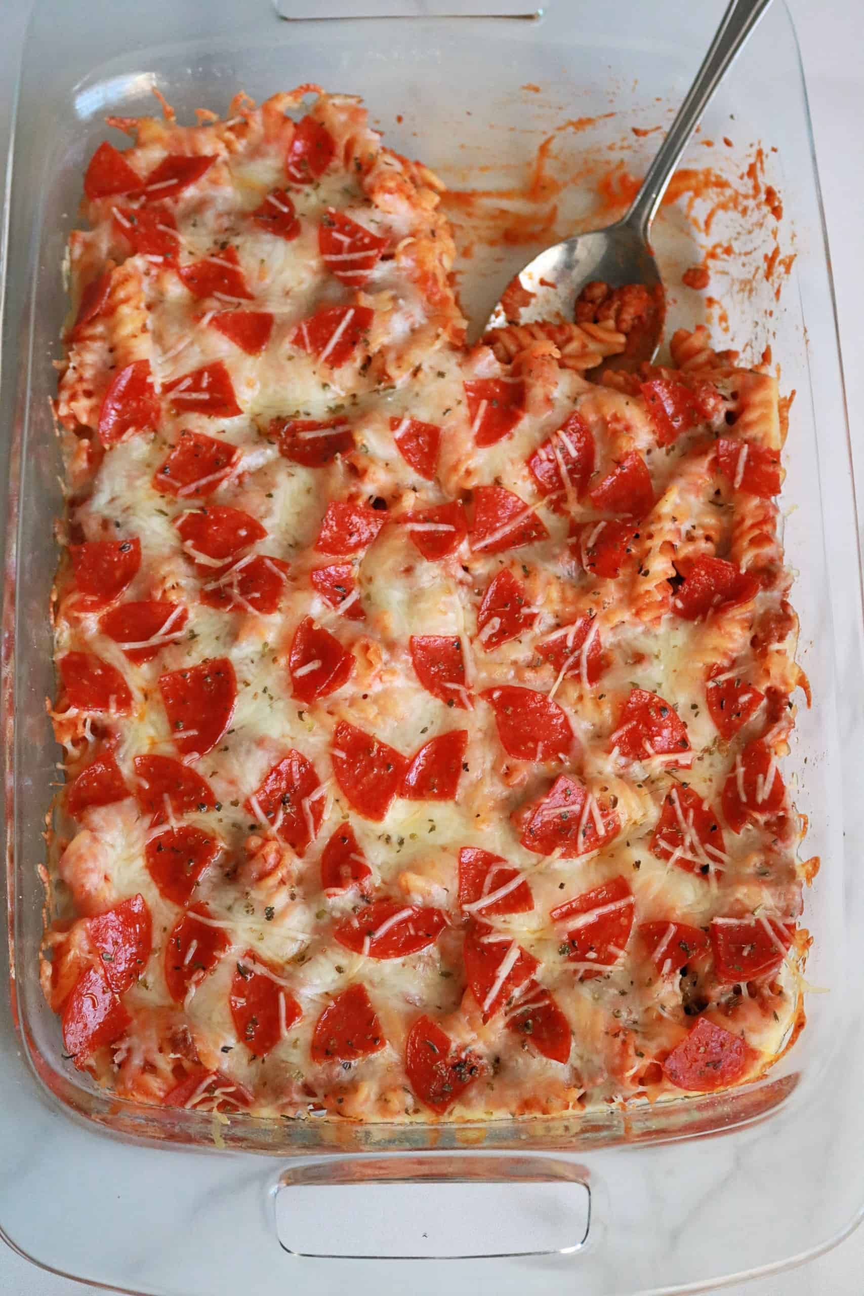 Pepperoni Pizza Pasta Bake (Easy Pizza Casserole) Kindly Unspoken