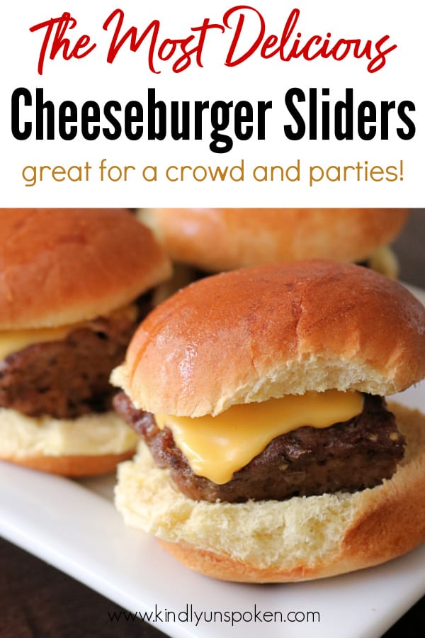 Grab some hamburger meat, dinner rolls, and cheese, and make these Delicious and Easy Cheeseburger Sliders for your next family dinner! They're juicy, flavorful, and oven baked on a sheet pan for quick and easy cheeseburgers for a crowd or party! #cheeseburgersliders #sliders #cheeseburgers #easydinner