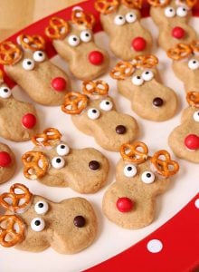 Easy Peanut Butter Reindeer Cookies