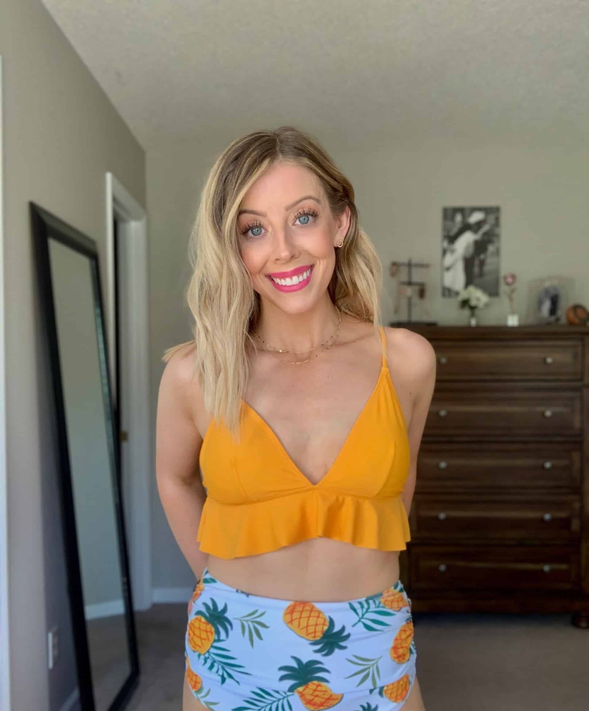 Looking for new swimsuits for summer vacation or spring break? Check out my affordable amazon swim haul with the best Amazon swimsuits and cover ups under $35! This roundup includes cute one piece swimsuits, two piece swimsuits, bikinis, and cover-ups for the pool or beach! #swimsuit #amazonfashion #bathingsuit #bikini #swimwear #tryonhaul #founditonamazon