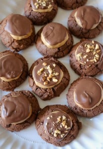 Chocolate Peanut Butter Buckeye Brownie Cookies