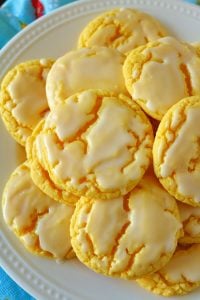 Easy Glazed Lemon Cake Mix Cookies