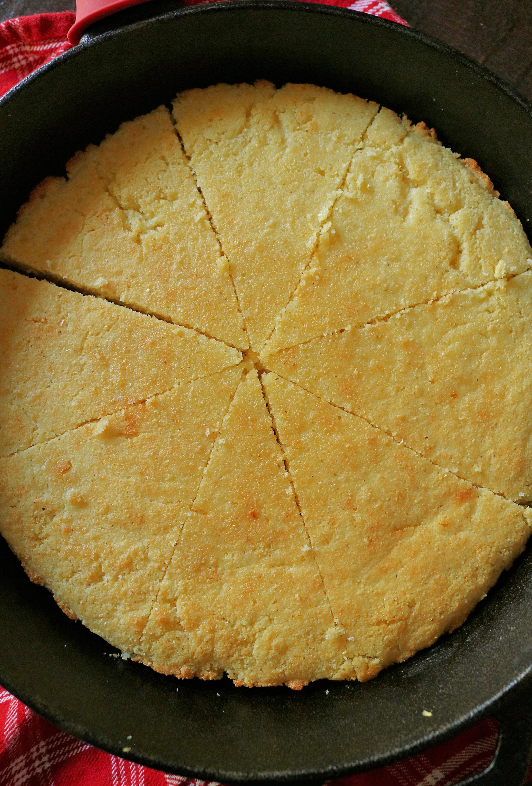 The search is over for the Best Southern Cornbread Recipe! This easy, buttery, and delicious old-fashioned Southern cornbread is made perfectly crispy in a cast iron skillet with self-rising cornmeal, no flour, and no sugar.